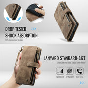 For Samsung Galaxy S24 FE 5G CaseMe C30 Card Slots Zipper Wallet Leather Phone Case(Brown)