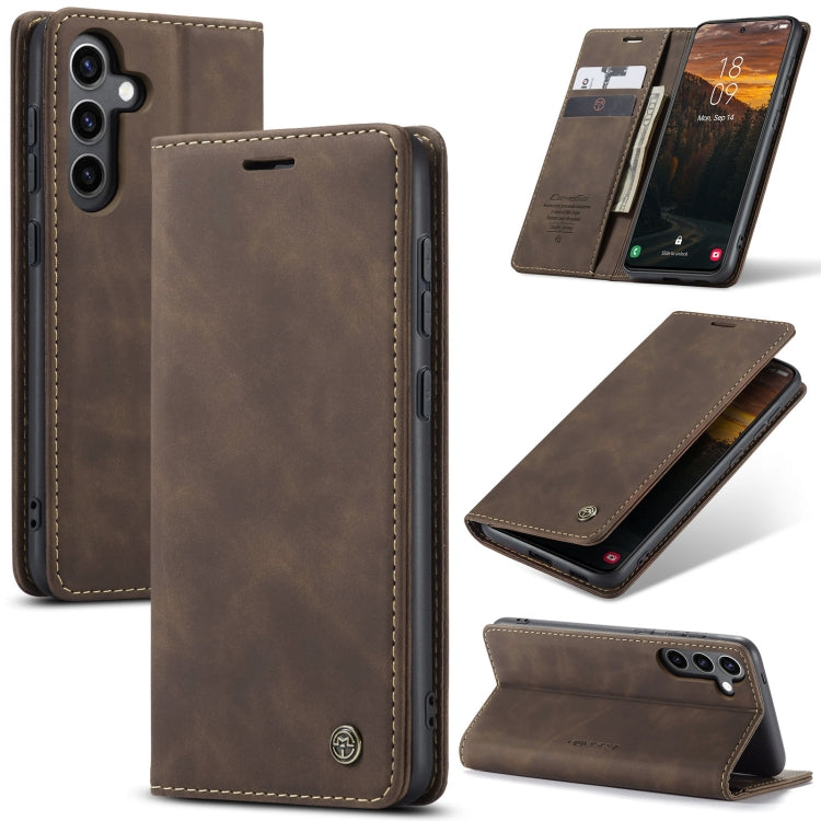 For Samsung Galaxy S24 FE 5G CaseMe 013 Multifunctional Horizontal Flip Leather Phone Case(Coffee) - free shipping - PMC Jewellery - Order now!