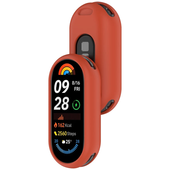 For Xiaomi Mi Band 8 Glossy Surface Silicone Watch Protective Case(Original Red)