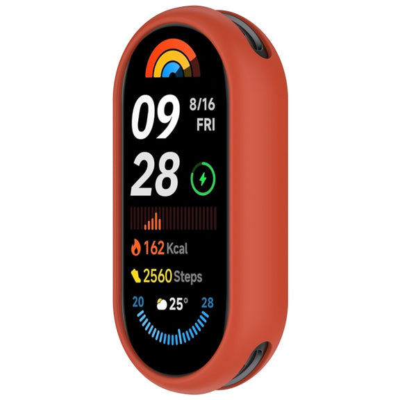 For Xiaomi Smart Band 9 Glossy Surface Silicone Watch Protective Case(Original Red)