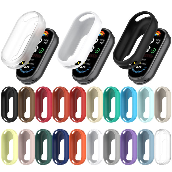 For Xiaomi Smart Band 9 NFC Glossy Surface Silicone Watch Protective Case(Original Red)