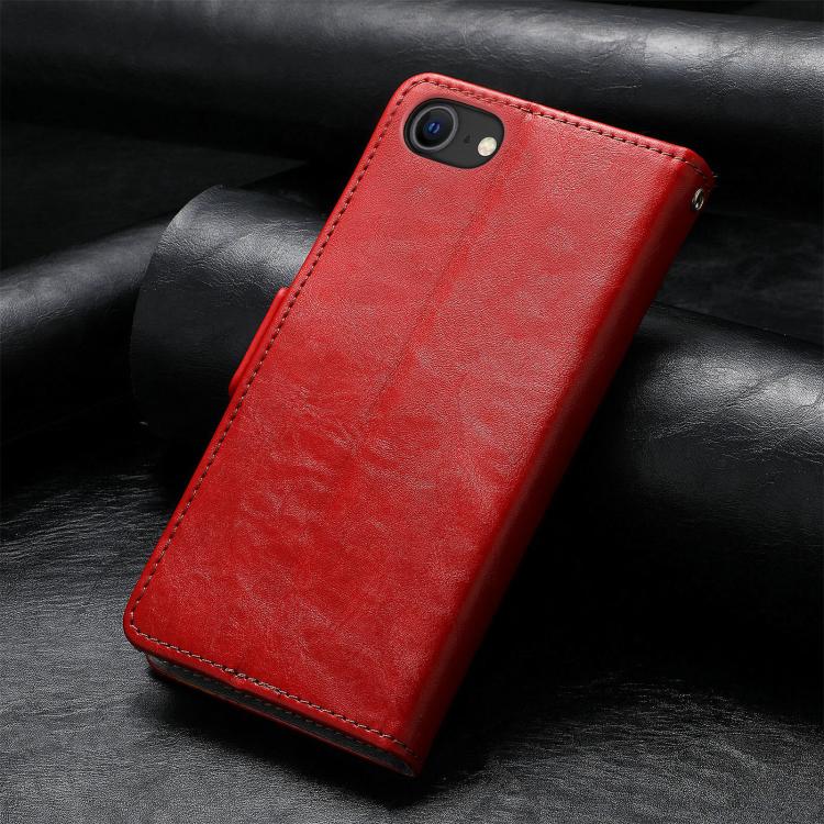 For iPhone 16e CaseNeo Splicing Dual Magnetic Buckle Leather Phone Case(Red) - iPhone 16e Cases by PMC TechLife | Online Shopping South Africa | PMC TechLife | Buy Now Pay Later Mobicred