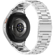 For Samsung Galaxy Watch FE 40mm Three Beads Button Quick Release Metal Watch Band(Silver)