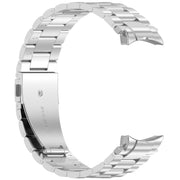 For Samsung Galaxy Watch FE 40mm Three Beads Button Quick Release Metal Watch Band(Silver)