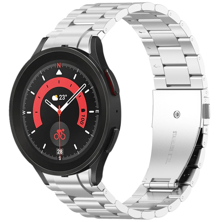 For Samsung Galaxy Watch 5 Pro Three Beads Button Quick Release Metal Watch Band(Silver) - free shipping - PMC TechLife - Order now!