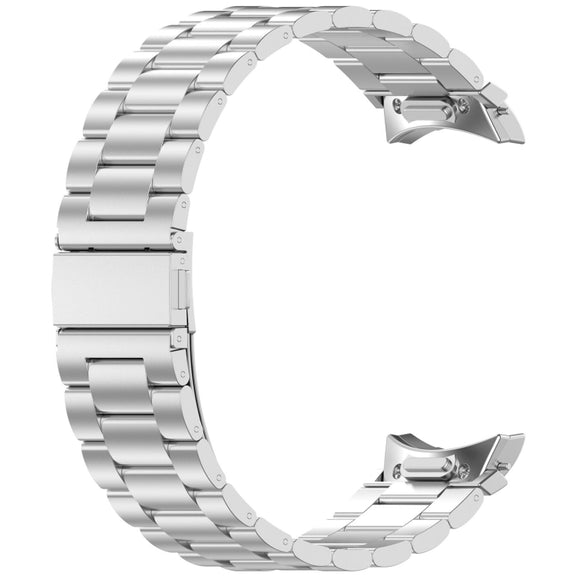 For Samsung Galaxy Watch4 Classic 42 / 46mm Three Beads Button Quick Release Metal Watch Band(Silver)