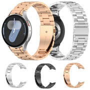 For Samsung Galaxy Watch 5 40 / 44mm Three Beads Button Quick Release Metal Watch Band(Silver)