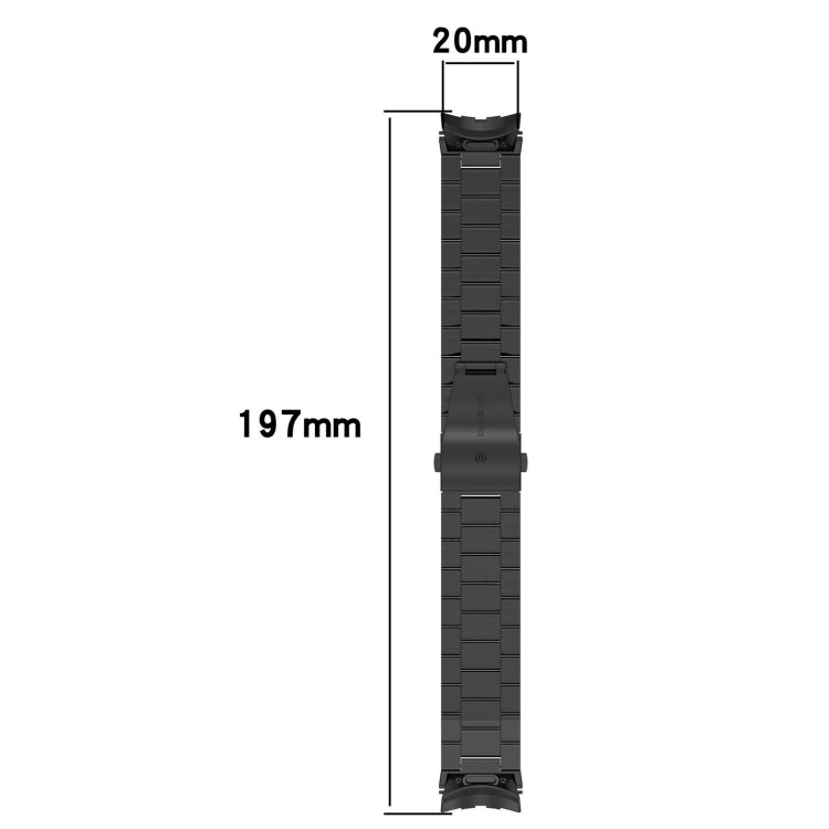 For Samsung Galaxy Watch 4 40 / 44mm Three Beads Button Quick Release Metal Watch Band(Rose Gold)
