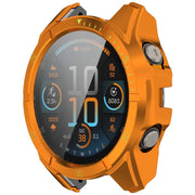 For Garmin Fenix 8 AMOLED 51mm Tempered Glass Film Integrated PC Watch Case(Orange Green)