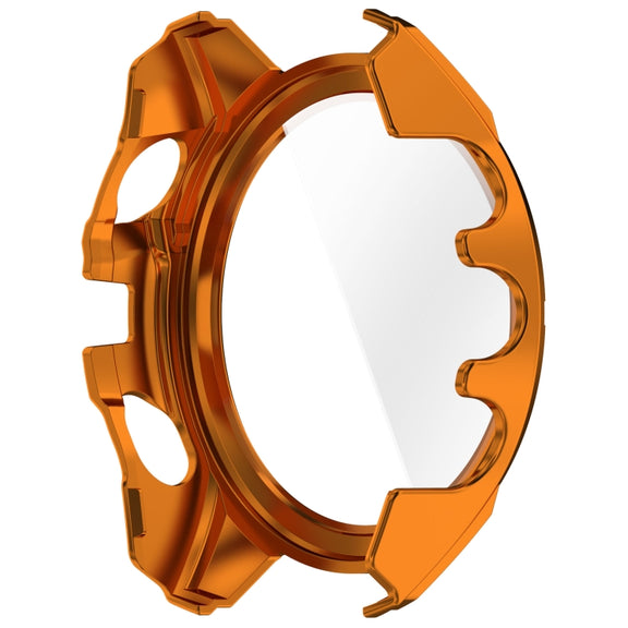 For Garmin Fenix 8 AMOLED 51mm Tempered Glass Film Integrated PC Watch Case(Orange Green)