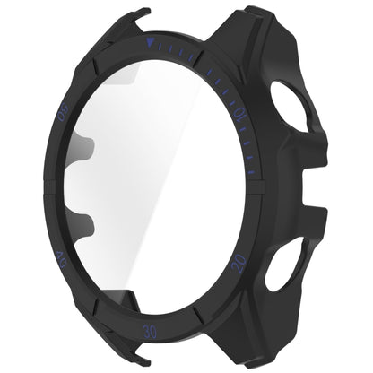 For Garmin Fenix 8 AMOLED 51mm Tempered Glass Film Integrated PC Watch Case(Black Blue) - free shipping - PMC Jewellery - Order now!