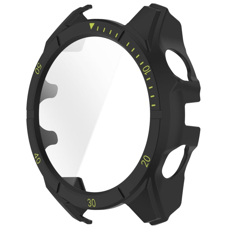 For Garmin Fenix 8 AMOLED 51mm Tempered Glass Film Integrated PC Watch Case(Black Green) - free shipping - PMC Jewellery - Order now!