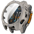For Garmin Fenix 8 AMOLED 51mm Tempered Glass Film Integrated PC Watch Case(Titanium Blue) - free shipping - PMC TechLife - Order now!