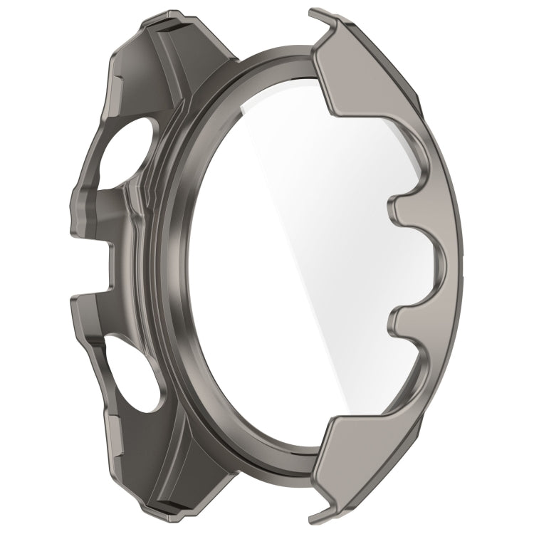 For Garmin Fenix 8 AMOLED 51mm Tempered Glass Film Integrated PC Watch Case(Titanium Blue)