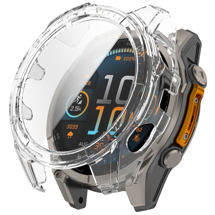For Garmin Fenix 8 AMOLED 51mm Tempered Glass Film Integrated PC Watch Case(Transparent) - free shipping - PMC TechLife - Order now!