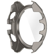 For Garmin Fenix 8 AMOLED 47mm Tempered Glass Film Integrated PC Watch Case(Titanium Blue)