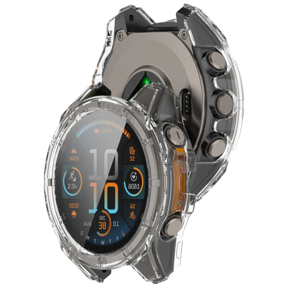 For Garmin Fenix 8 AMOLED 47mm Tempered Glass Film Integrated PC Watch Case(Transparent)