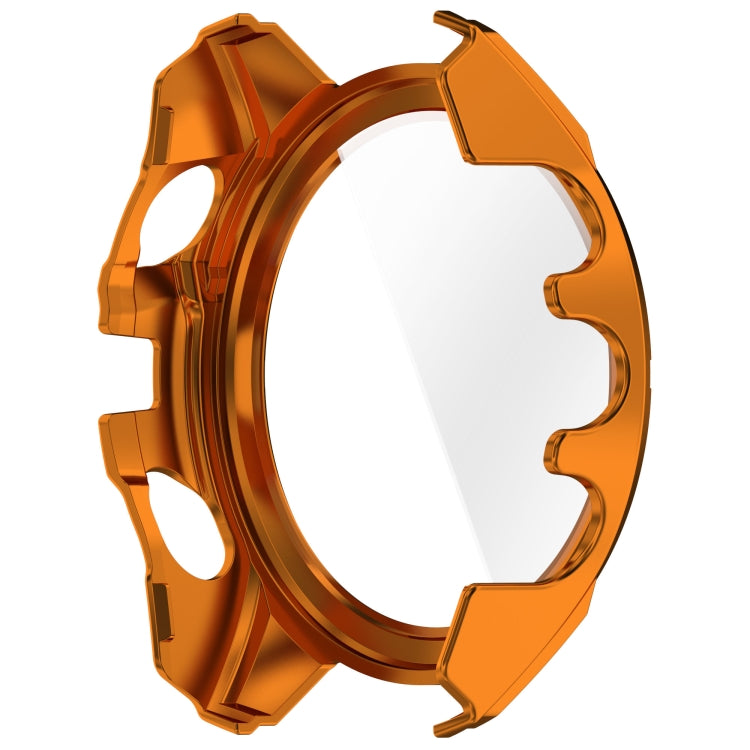 For Garmin Fenix 8 AMOLED 43mm Tempered Glass Film Integrated PC Watch Case(Orange Green) - free shipping - PMC Jewellery - Order now!