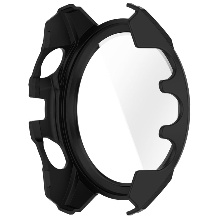 For Garmin Fenix 8 AMOLED 43mm Tempered Glass Film Integrated PC Watch Case(Black Green) - free shipping - PMC TechLife - Order now!