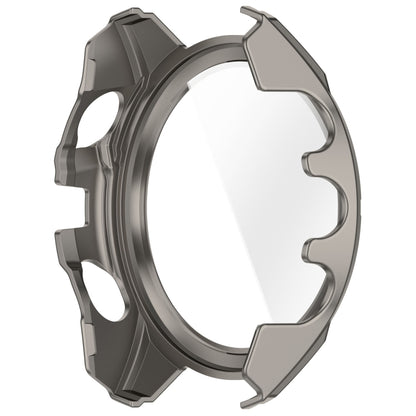 For Garmin Fenix 8 AMOLED 43mm Tempered Glass Film Integrated PC Watch Case(Titanium Blue) - free shipping - PMC Jewellery - Order now!