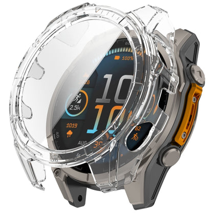 For Garmin Fenix 8 AMOLED 43mm Tempered Glass Film Integrated PC Watch Case(Transparent) - free shipping - PMC Jewellery - Order now!