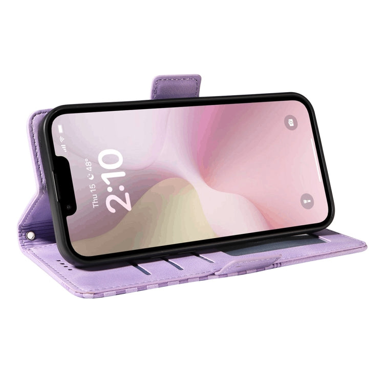 For iPhone 16e ENKAY Embossed Rhombus Starry Leather Phone Case with Screen Film(Black) - iPhone 16e Cases by ENKAY | Online Shopping South Africa | PMC TechLife | Buy Now Pay Later Mobicred