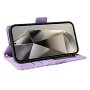 For Samsung Galaxy S25 Ultra 5G ENKAY Embossed Rhombus Starry Leather Phone Case with Screen Film(Green)