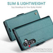 For Samsung Galaxy S24 FE 5G CaseMe 023 Butterfly Buckle Litchi Texture RFID Anti-theft Leather Phone Case(Green)