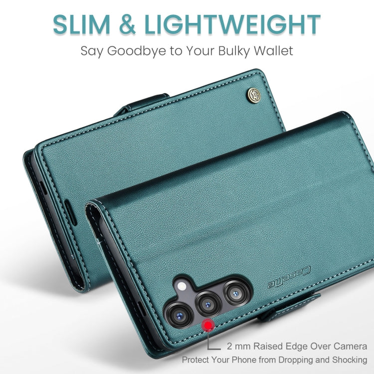 For Samsung Galaxy S24 FE 5G CaseMe 023 Butterfly Buckle Litchi Texture RFID Anti-theft Leather Phone Case(Green)