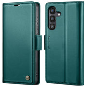 For Samsung Galaxy S24 FE 5G CaseMe 023 Butterfly Buckle Litchi Texture RFID Anti-theft Leather Phone Case(Green)