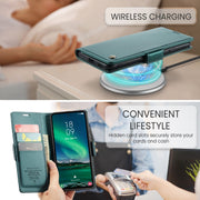 For Samsung Galaxy S24 FE 5G CaseMe 023 Butterfly Buckle Litchi Texture RFID Anti-theft Leather Phone Case(Green)