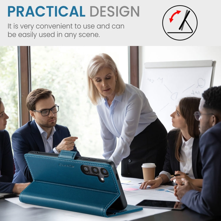 For Samsung Galaxy S24 FE 5G CaseMe 023 Butterfly Buckle Litchi Texture RFID Anti-theft Leather Phone Case(Blue) - free shipping - PMC Jewellery - Order now!