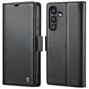 For Samsung Galaxy S24 FE 5G CaseMe 023 Butterfly Buckle Litchi Texture RFID Anti-theft Leather Phone Case(Black)