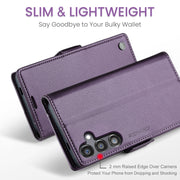 For Samsung Galaxy S24 FE 5G CaseMe 023 Butterfly Buckle Litchi Texture RFID Anti-theft Leather Phone Case(Purple)