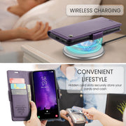 For Samsung Galaxy S24 FE 5G CaseMe 023 Butterfly Buckle Litchi Texture RFID Anti-theft Leather Phone Case(Purple)