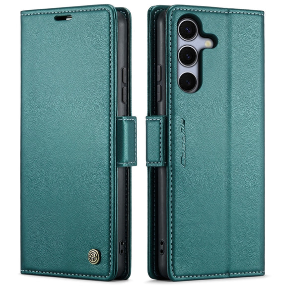 For Samsung Galaxy S25 5G CaseMe 023 Butterfly Buckle Litchi Texture RFID Anti-theft Leather Phone Case(Green)