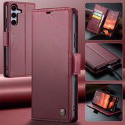 For Samsung Galaxy S25+ 5G CaseMe 023 Butterfly Buckle Litchi Texture RFID Anti-theft Leather Phone Case(Red)