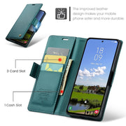 For Samsung Galaxy S25+ 5G CaseMe 023 Butterfly Buckle Litchi Texture RFID Anti-theft Leather Phone Case(Green)