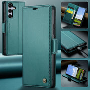 For Samsung Galaxy S25+ 5G CaseMe 023 Butterfly Buckle Litchi Texture RFID Anti-theft Leather Phone Case(Green)