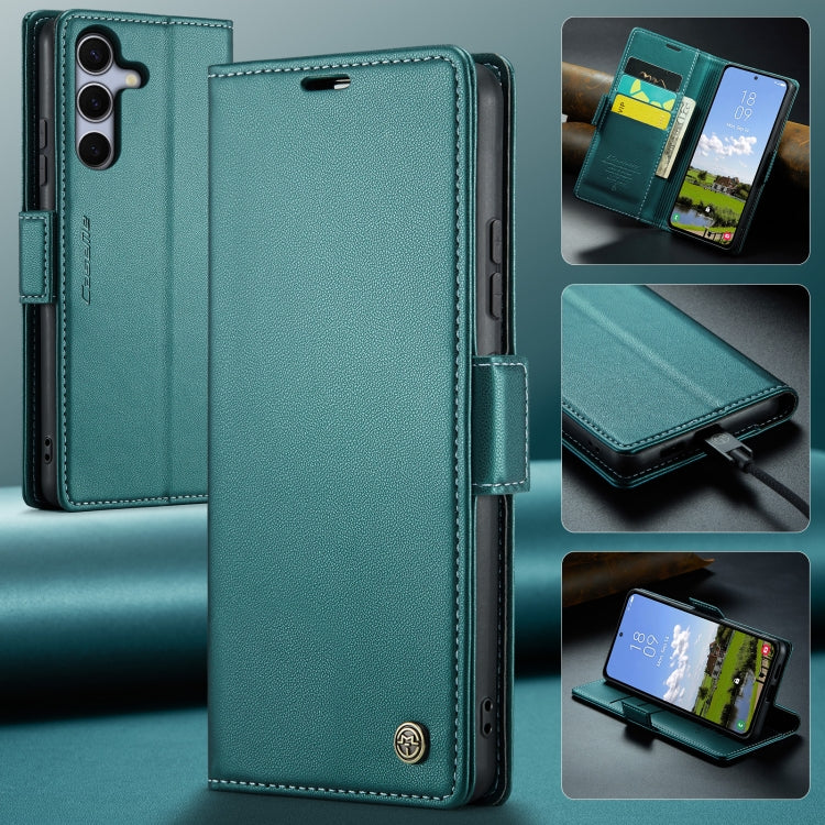 For Samsung Galaxy S25+ 5G CaseMe 023 Butterfly Buckle Litchi Texture RFID Anti-theft Leather Phone Case(Green)