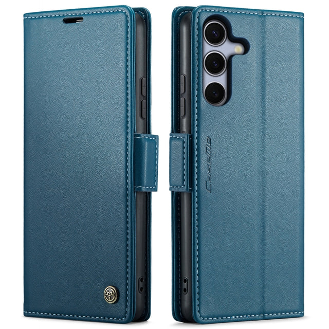 For Samsung Galaxy S25+ 5G CaseMe 023 Butterfly Buckle Litchi Texture RFID Anti-theft Leather Phone Case(Blue)