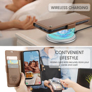 For Samsung Galaxy S25+ 5G CaseMe 023 Butterfly Buckle Litchi Texture RFID Anti-theft Leather Phone Case(Brown)