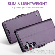 For Samsung Galaxy S25+ 5G CaseMe 023 Butterfly Buckle Litchi Texture RFID Anti-theft Leather Phone Case(Purple)