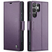 For Samsung Galaxy S25 Ultra 5G CaseMe 023 Butterfly Buckle Litchi Texture RFID Anti-theft Leather Phone Case(Purple)