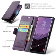 For Samsung Galaxy S25 Ultra 5G CaseMe 023 Butterfly Buckle Litchi Texture RFID Anti-theft Leather Phone Case(Purple)