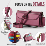 For Samsung Galaxy S24 FE 5G CaseMe C36 Card Slots Zipper Wallet RFID Anti-theft Leather Phone Case(Red)