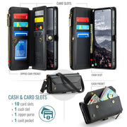For Samsung Galaxy S24 FE 5G CaseMe C36 Card Slots Zipper Wallet RFID Anti-theft Leather Phone Case(Black)