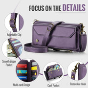 For Samsung Galaxy S24 FE 5G CaseMe C36 Card Slots Zipper Wallet RFID Anti-theft Leather Phone Case(Purple)