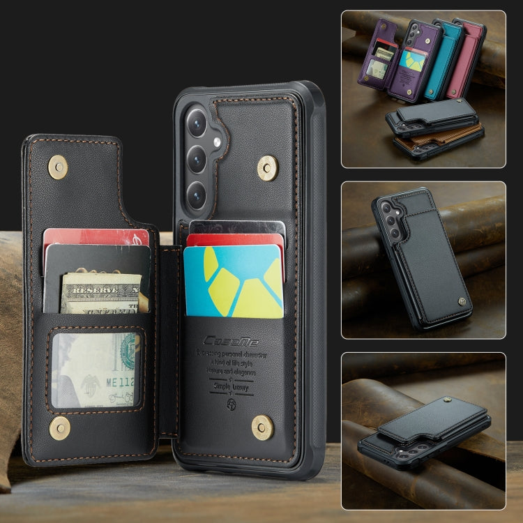 For Samsung Galaxy S24 FE 5G CaseMe C22 Card Slots Holder RFID Anti-theft Phone Case(Black) - free shipping - PMC Jewellery - Order now!