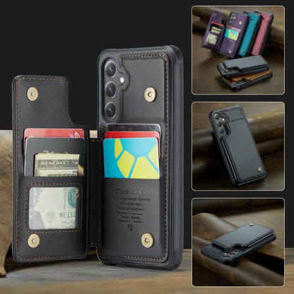 For Samsung Galaxy S24 FE 5G CaseMe C22 Card Slots Holder RFID Anti-theft Phone Case(Black) - free shipping - PMC Jewellery - Order now!